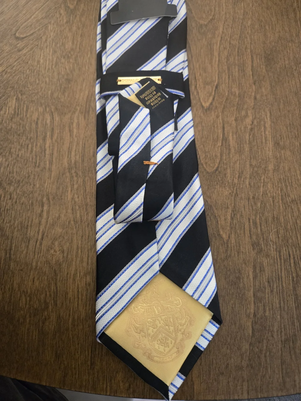 Donald J. Trump Men's Navy and White Striped Tie